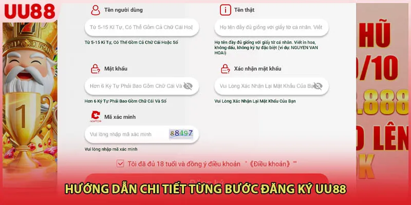 Hướng dẫn chi tiết từng bước đăng ký UU88
